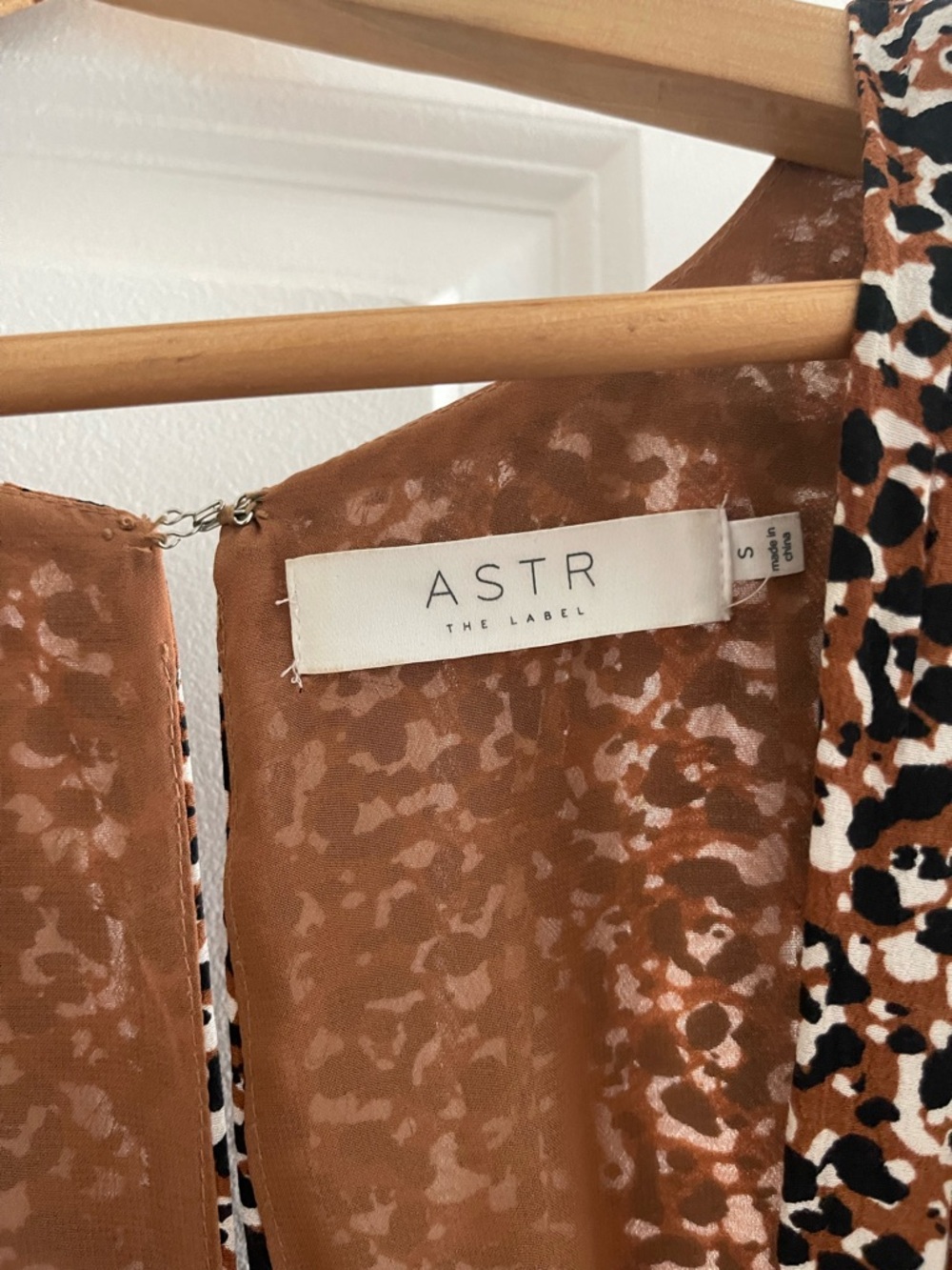 Astr Brown and Black Leopard Print Sundress